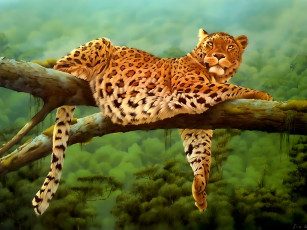 Картинка 295262 рисованное животные +ягуары +леопарды животное хищник