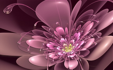 Картинка 3д графика flowers цветы лепестки розовый неон цветок усики