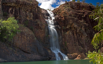 Картинка природа водопады вода поток скалы