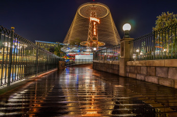 Картинка paradise+pier+after+world+of+color города диснейленд огни фонари мост ночь