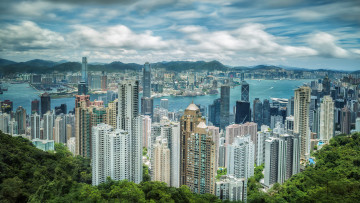 Картинка hong+kong города гонконг+ китай небоскребы панорама