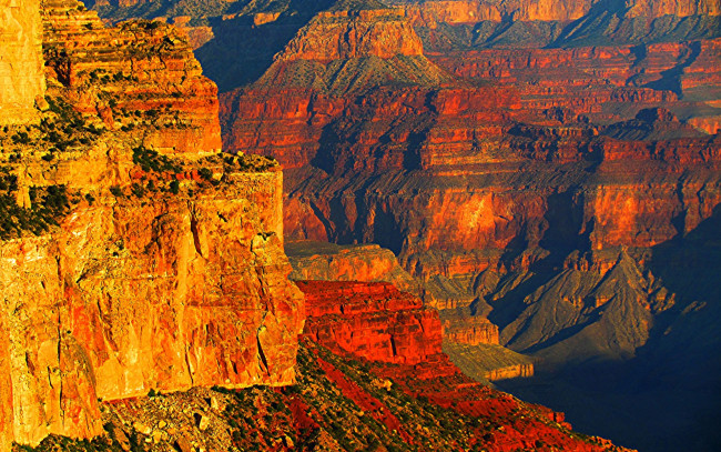 Обои картинки фото природа, горы, сша, скалы, закат, каньон, аризона, grand, canyon, national, park