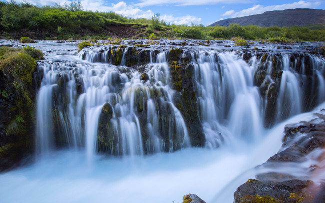 Обои картинки фото природа, водопады, река, водопад, исландия, iceland