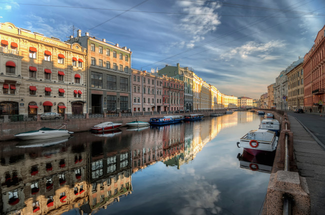 Обои картинки фото города, санкт-петербург,  петергоф , россия, мойка, река, лето