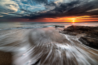 Картинка природа побережье берег море закат