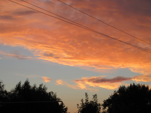 обоя природа, облака, оранжевый, закат