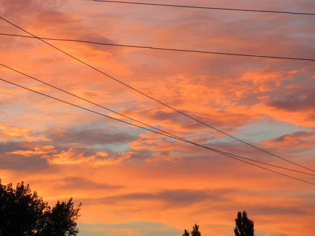 Обои картинки фото природа, облака, оранжевый, закат