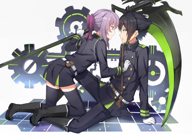 Обои картинки фото аниме, owari no seraph, двое