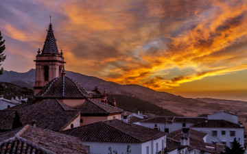 Картинка саара-де-ла-сьерра испания города -+пейзажи закат пейзаж вечер андалусия spain zahara de la sierra cadiz andalusia