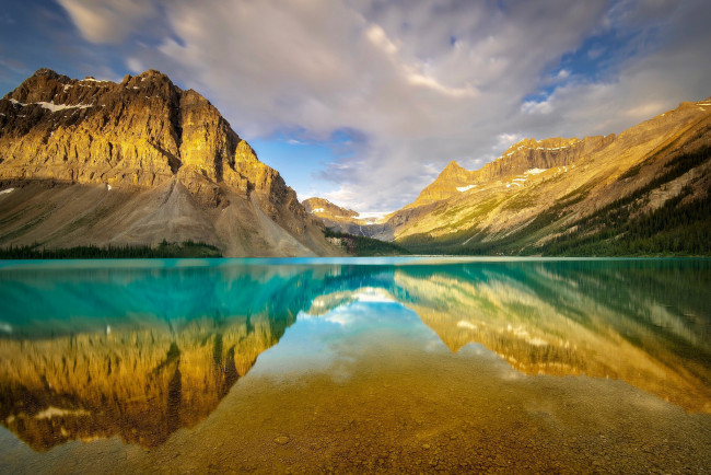 Обои картинки фото природа, реки, озера, bow, lake, banff, national, park, canada, alberta