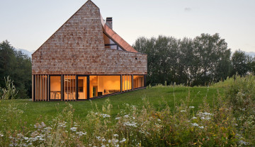 Картинка города -+здания +дома цветы поляна вилла архитектура литва вильнюс cedar house by studio arches