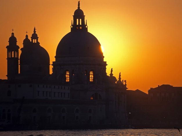 Обои картинки фото рассвет, города, венеция, италия