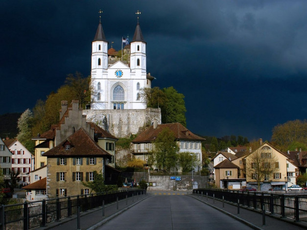 Обои картинки фото aarburg, switzerland, города, католические, соборы, костелы, аббатства