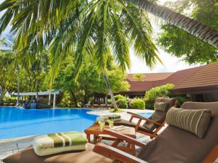 обоя отель, kurumba, maldives, интерьер, бассейны, открытые, площадки, мальдивы