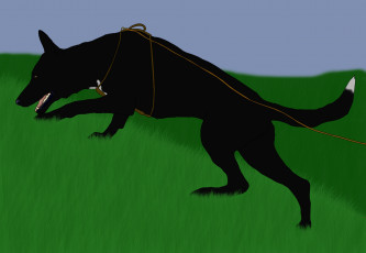 Картинка рисованные животные собаки собака трава
