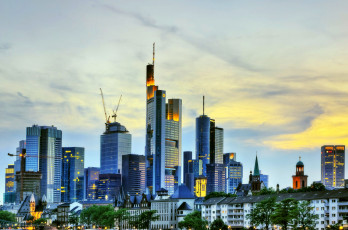 Картинка frankforts skyline города панорамы город небоскребы франкфурт германия
