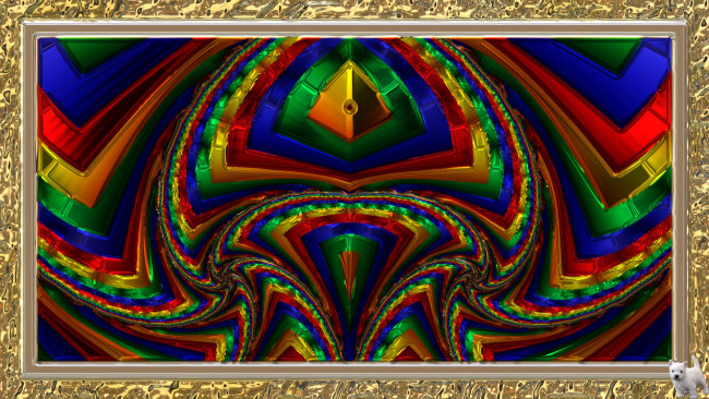 Обои картинки фото 3д, графика, fractal, фракталы, щенок, узор, цвета