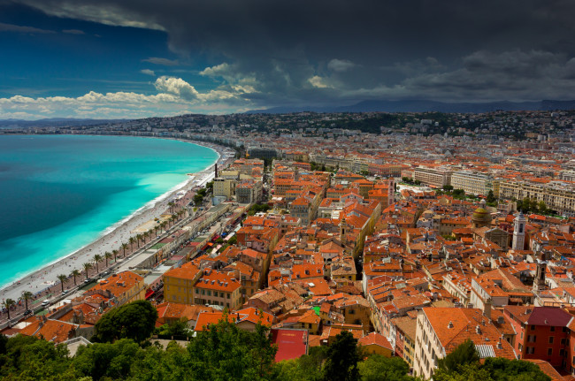 Обои картинки фото nice, france, города, панорамы, ligurian, sea, ницца, франция, лазурный, берег, лигурийское, море, побережье, здания