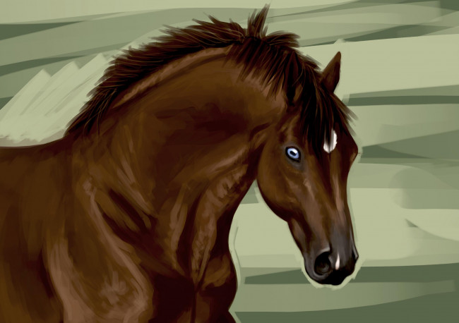 Обои картинки фото рисованные, животные, лошади, лошадь