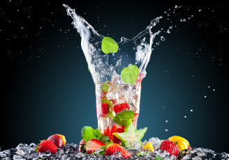 Картинка еда напитки +коктейль цитрусы ягоды фрукты коктейль лед