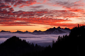 Картинка природа восходы закаты michael hellen photography закт небо лес горы гористый штат орегон сша