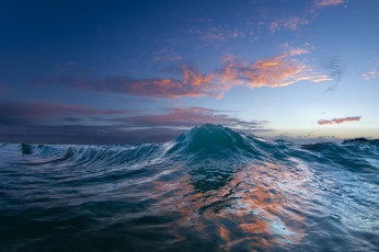 Картинка природа моря океаны вода океан волна закат