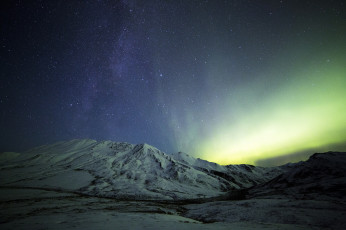 Картинка природа северное+сияние звёзды северное сияние горы ночь