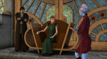 Картинка 3д+графика фантазия+ fantasy халк комната кресло девушка мужчина