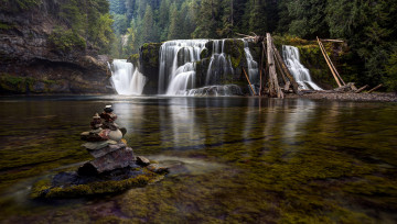 Картинка природа водопады река лес водпад