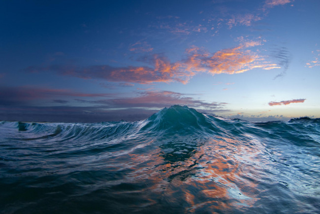Обои картинки фото природа, моря, океаны, вода, океан, волна, закат