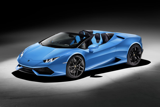 Обои картинки фото автомобили, lamborghini, lb724, spyder, lp, 610-4, huracаn, синий, 2015г