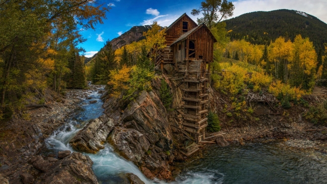 Обои картинки фото crystal mill, colorado, разное, мельницы, crystal, mill