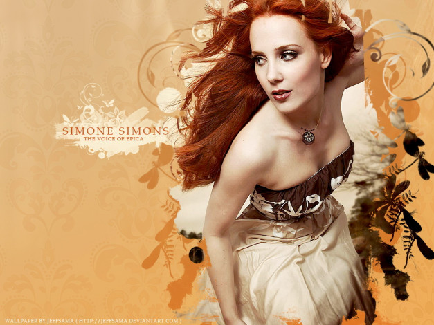 Обои картинки фото Simone Simons, девушки