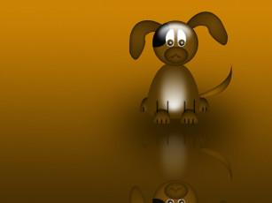 Картинка 3д графика animals животные коричневый собачка щенок уши