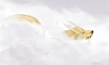 Картинка рисованные животные доисторические небо облака дракон рога