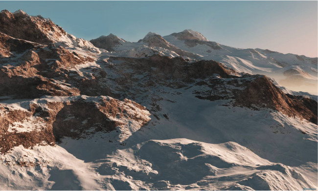 Обои картинки фото 3д графика, природа , nature, снег, горы