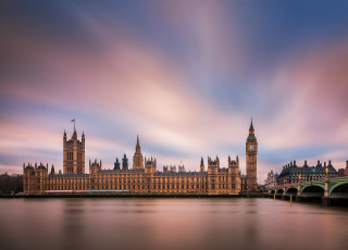 обоя london - palace of westminster, города, лондон , великобритания, парламент, мост, река