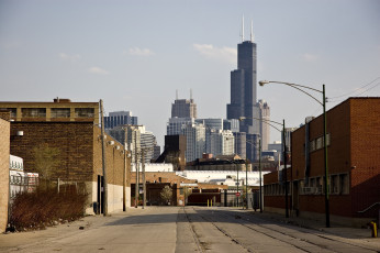 обоя города, Чикаго , сша, здания, америка, чикаго, chicago, дорога, высотки, небоскребы