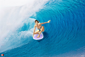 Картинка 3д+графика спорт+ sport взгляд волны девушка море фон серфинг