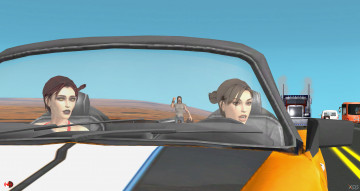 Картинка 3д+графика люди-авто мото+ people-+car+ +moto фон автомобиль взгляд девушки