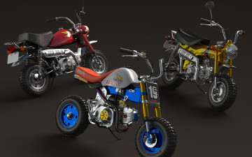 Картинка мотоциклы honda три стиль минибайки