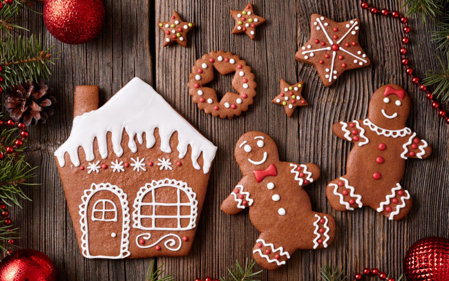 Обои картинки фото праздничные, угощения, xmas, новый, год, выпечка, merry, gingerbread, сладкое, печенье, глазурь, рождество, christmas, cookies, decoration