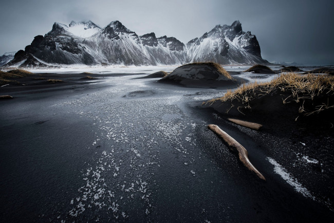 Обои картинки фото природа, горы, исландия, берег, море