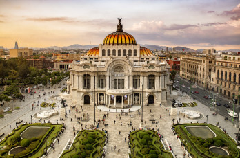 обоя palacio de bellas artes, города, мехико , мексика, простор