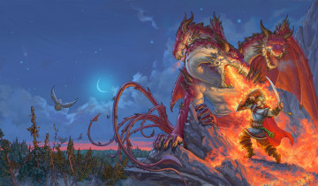 Картинка фэнтези драконы дракон богатырь змей горыныч