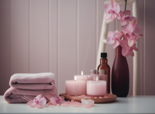 Картинка разное свечи полотенца орхидеи