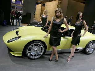 Картинка lamborghini miura concept автомобили авто девушками