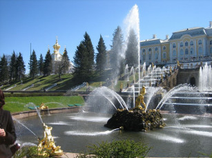 обоя города, санкт, петербург, петергоф, россия