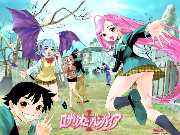 Обои картинки фото аниме, rosario, vampire