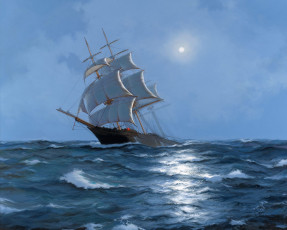 Картинка james brereton рисованные парусник море